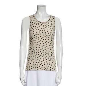 Like New Dolce & Gabbana Black Polka Dot Cream Top XS